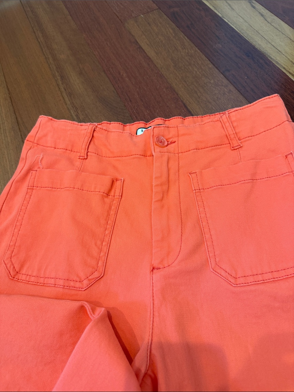 Wide-Leg High-Rise Pants in Coral Orange - Picture 2 of 6